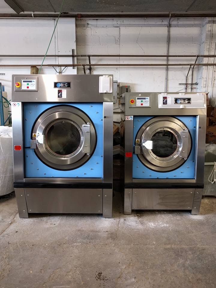 Two B&C Technologies high-capacity washer-extractors installed side by side