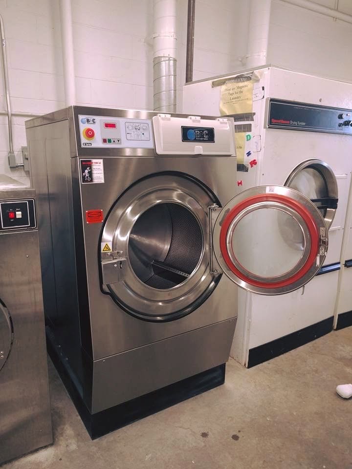 B&C Technologies washer-extractor installed at a coin-operated laundromat